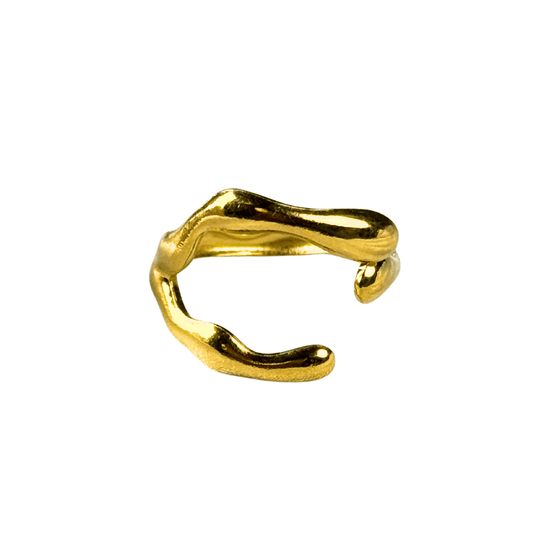 Gold ring on a white background
