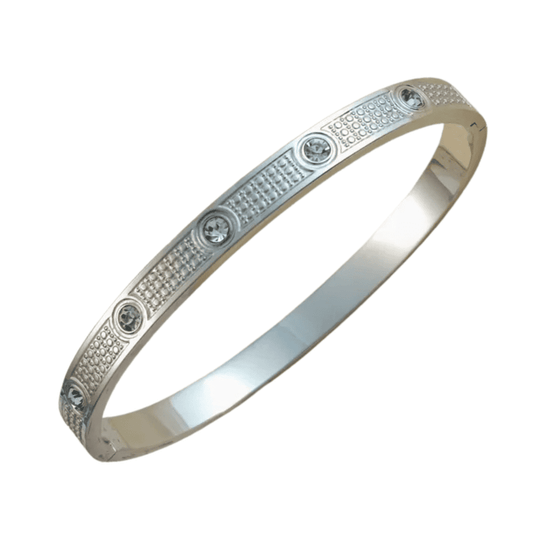 Zina - Zircon Silver Bangle