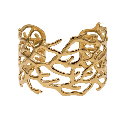 18K PVD Gold Plated Coral Reef Bangle: Amal