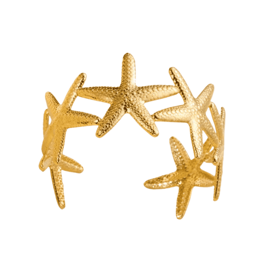 18K PVD Gold Plated Starfish Bangle: Shanti