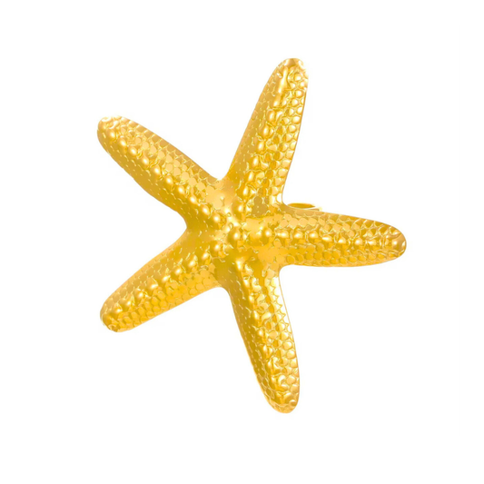 Yellow starfish on a white background
