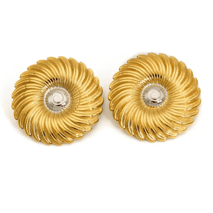 18K PVD Gold Plated Plissé Stud Earrings: Aubree