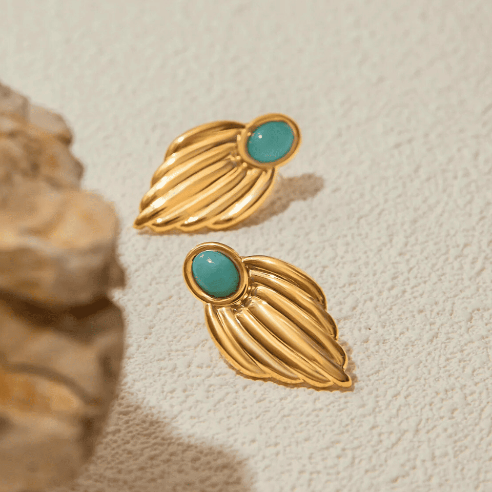 DALIA || Leaf Stone Studs