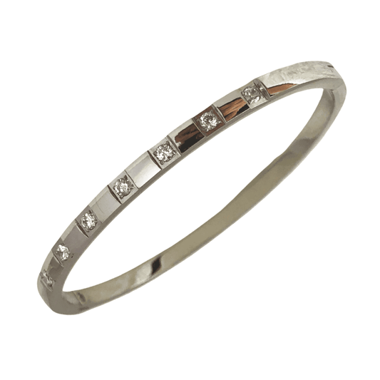 Lena - Zircon Bangle (Silver)
